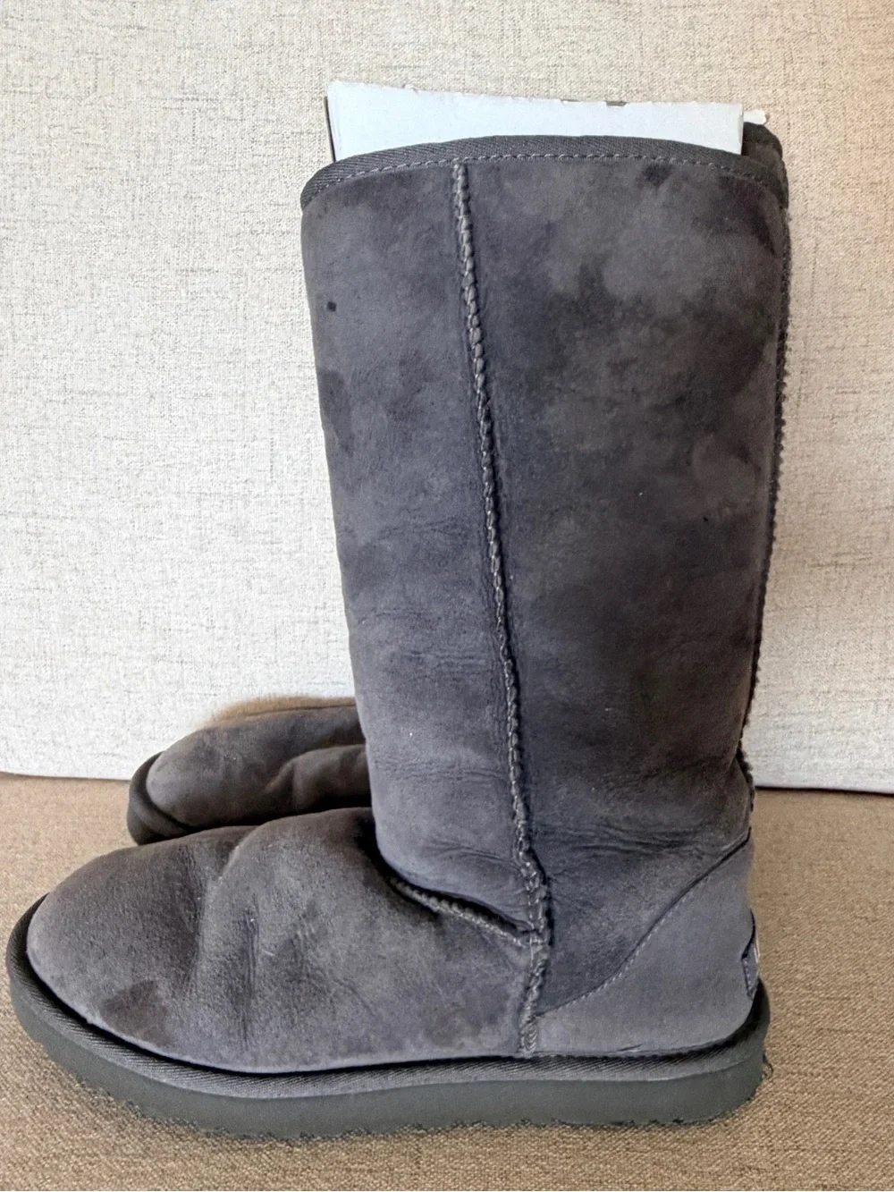 Gently Used - in Excellent Condition- UGG Tall Suede Boot - Charcoal - Size 8